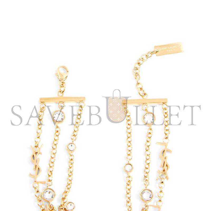 YSL CASSANDRE EMBELLISHED CHAIN BRACELET 859244